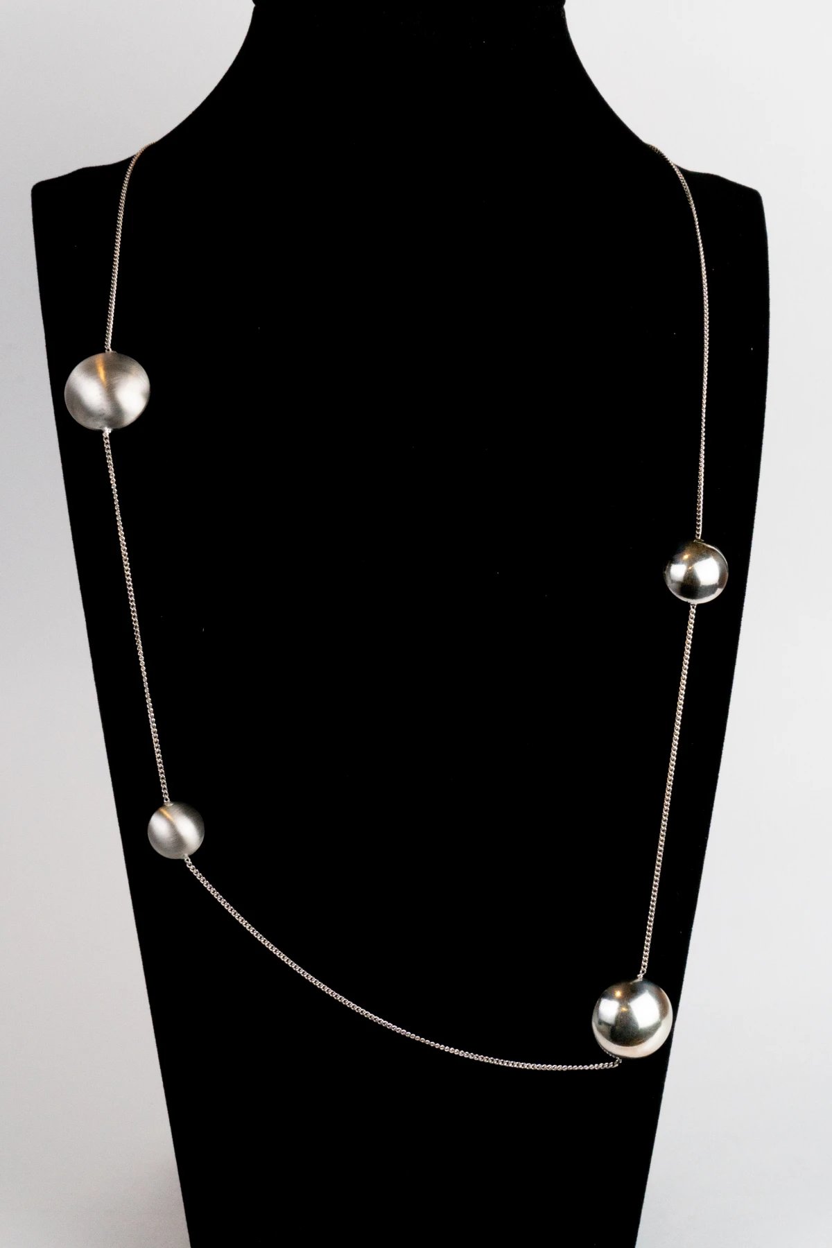 Collar Juego Doble Esfera Rodinada Brillante Mate